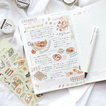 Mind Wave Chooosy Life Japanese Stickers | Coffee Bake Bread Cake Stationery Decorative Stickers | Planner Journal Collage DIY Bujo Supplies