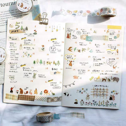 Mind Wave Cozy Series Decorative Janpanese Washi Tape | Die-cut Tape | Flower Animal Star | Collage Planner Journal Scrapbooking Supplies