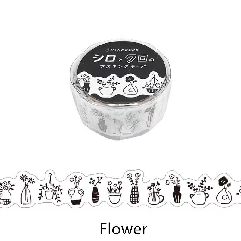 Mind Wave Decorative Janpanese Washi Paper Tape | Coffee Book Flower Dog Stickers | Collage Journal Tape| Planner Journal Scrapbooking Tape
