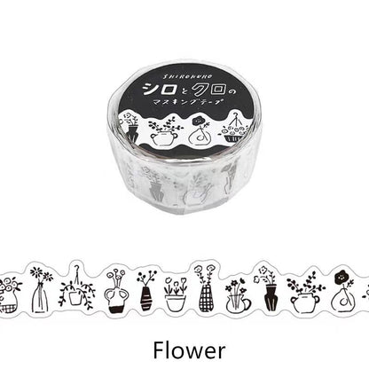 Mind Wave Decorative Janpanese Washi Paper Tape | Coffee Book Flower Dog Stickers | Collage Journal Tape| Planner Journal Scrapbooking Tape