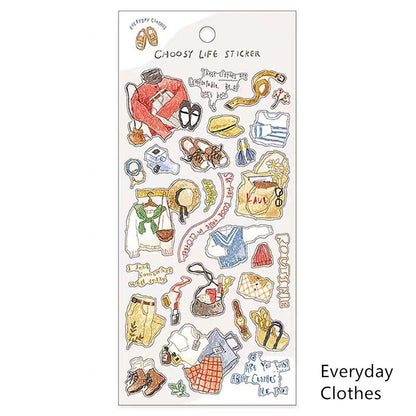Mind Wave Chooosy Life Japanese Stickers | Coffee Bake Bread Cake Stationery Decorative Stickers | Planner Journal Collage DIY Bujo Supplies