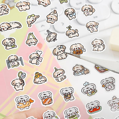 Mini Cat Dog Panda Rabbit Sticker | Cute Animal Stickers | Kawaii Animal Planner Stickers Junk Journal Scrapbooking Supplies