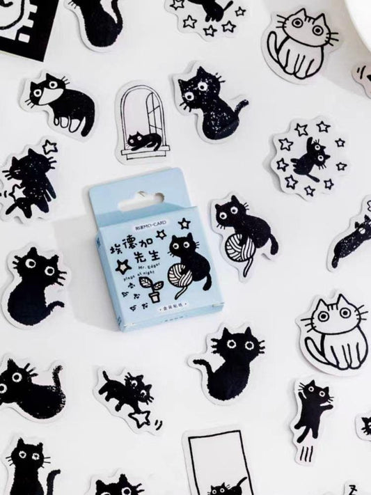 45pcs Cute Cat Sticker Pack / Junk Journal Stickers / Planner Sticker Set / Scrapbooking Kids Craft Supplies