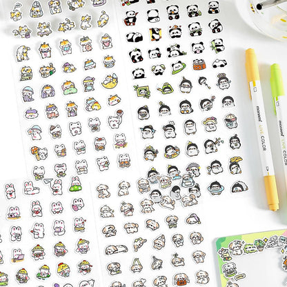 Mini Cat Dog Panda Rabbit Sticker | Cute Animal Stickers | Kawaii Animal Planner Stickers Junk Journal Scrapbooking Supplies