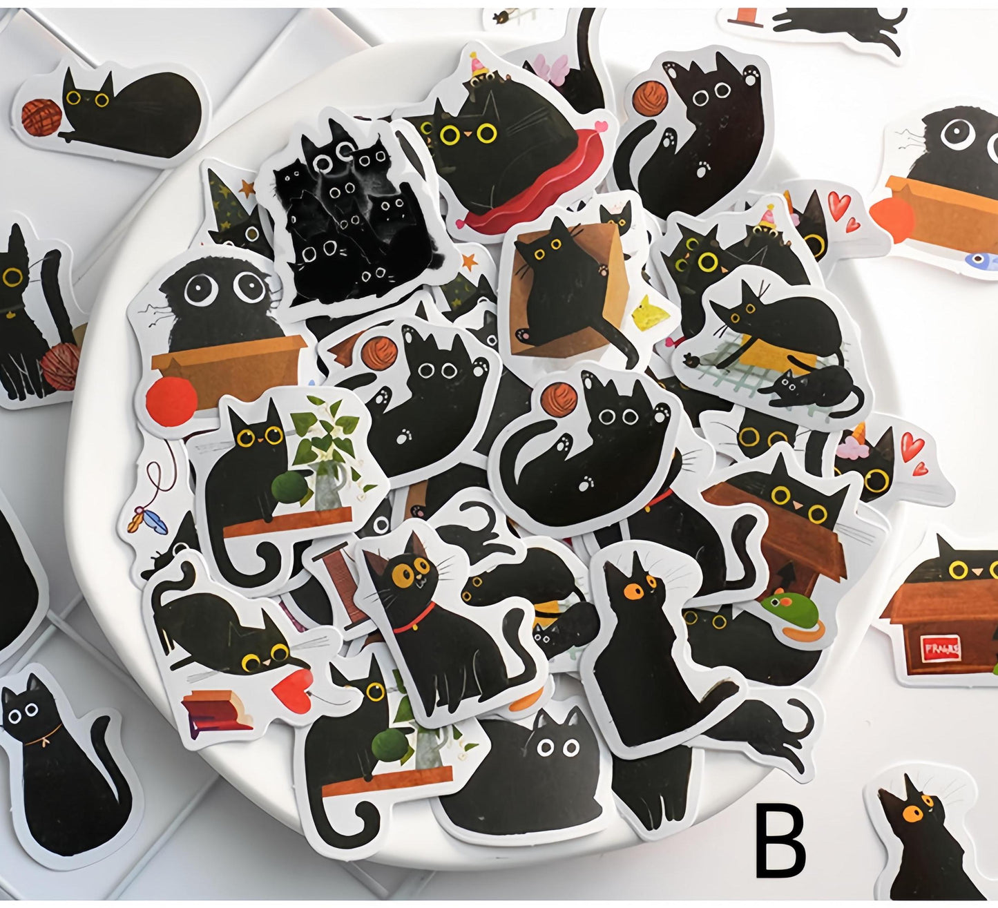 45pcs Cute Cat Sticker Pack / Junk Journal Stickers / Planner Sticker Set / Scrapbooking Kids Craft Supplies