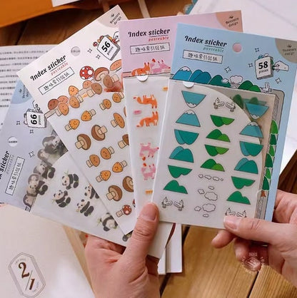 Cute Animal Index Sticker | Page Flags | Page Markers | Sticky Tabs | Planner Accessory Supplies