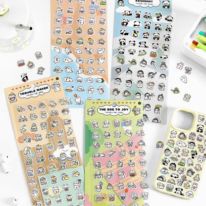 Mini Cat Dog Panda Rabbit Sticker | Cute Animal Stickers | Kawaii Animal Planner Stickers Junk Journal Scrapbooking Supplies