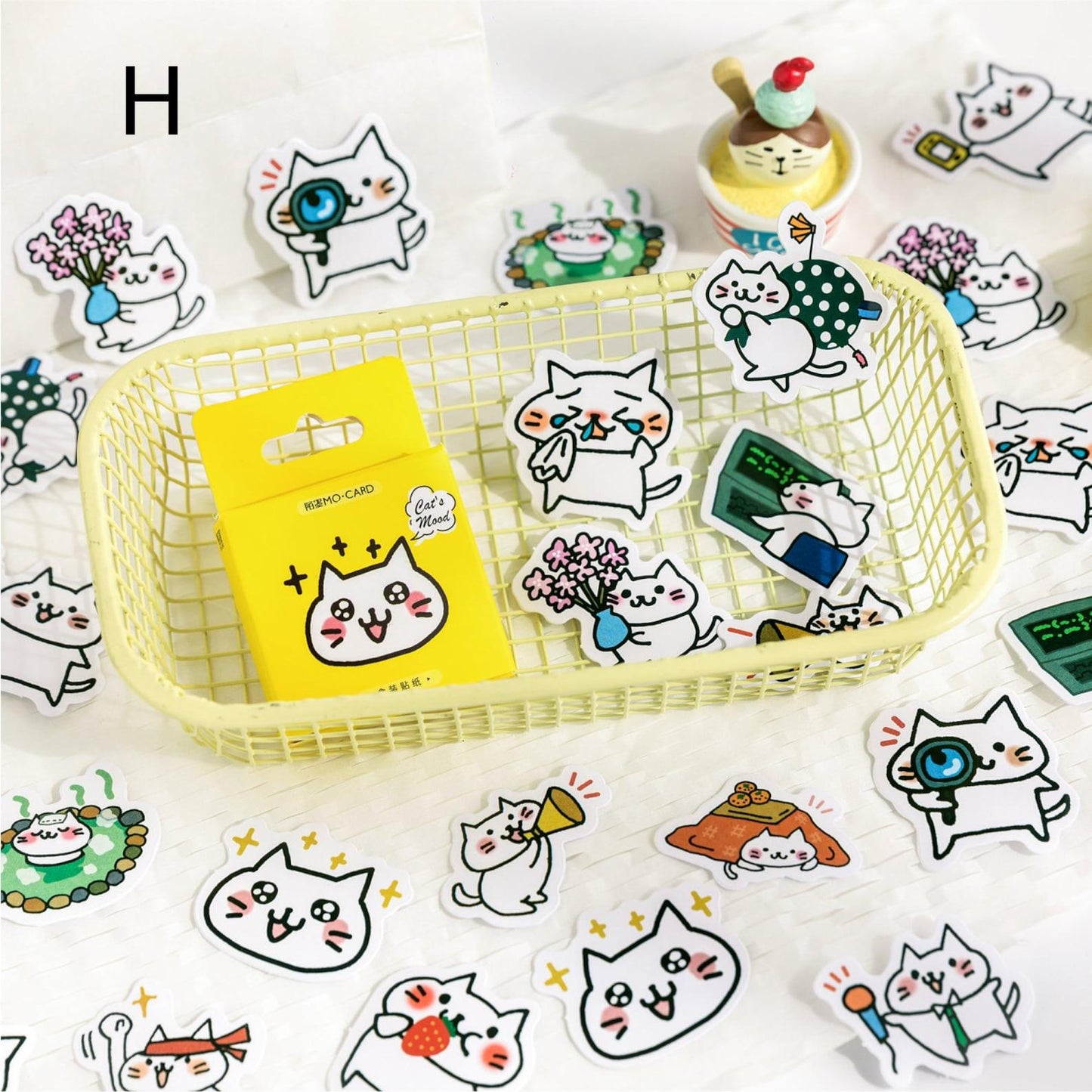 45pcs Cute Cat Sticker Pack / Junk Journal Stickers / Planner Sticker Set / Scrapbooking Kids Craft Supplies