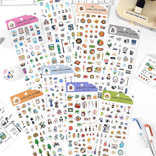 Cute Mini Daily Life Decorative Stickers | Food Stationery Travel Home Office Aesthetics Stickers | Bujo Journal Planner Supplies