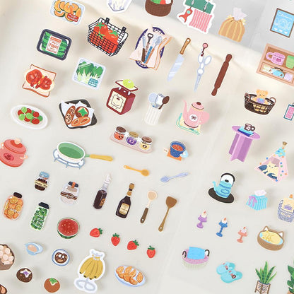 Cute Mini Daily Life Decorative Stickers | Food Stationery Travel Home Office Aesthetics Stickers | Bujo Journal Planner Supplies