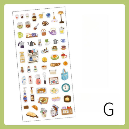 Cute Mini Daily Life Decorative Stickers | Food Stationery Travel Home Office Aesthetics Stickers | Bujo Journal Planner Supplies