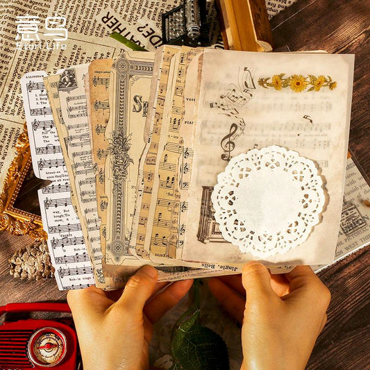 Vintage Scrapbook Background Pattern Paper | Retro Decorative Material Paper | Junk Journal Collage Paper Ephemera | Starter Kit Supplies