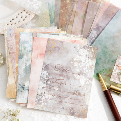 Dual-Texture Paper Set | 24 Sheets Mixed Media Craft Paper | Vibrant Material Background Paper | Junk Journals Scrapbooking Collage Paper