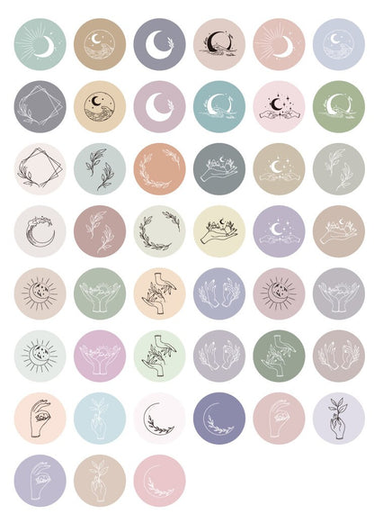 45pcs Lunar Sticker Pack  / Celestial Stickers /  Stickers / Planner Sticker Set