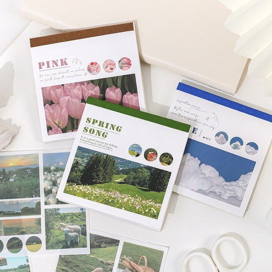 Ins Beautiful Scenery Sticker Book | Planner Sticker Kit | Junk Journal