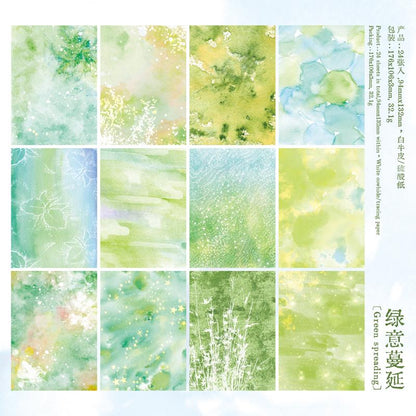 Dual-Texture Paper Set | 24 Sheets Mixed Media Craft Paper | Vibrant Material Background Paper | Junk Journals Scrapbooking Collage Paper