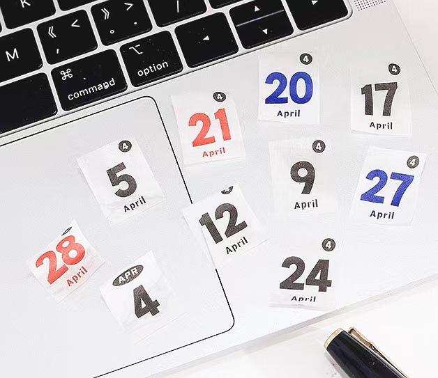 12 Sheets Date Daily Calendar Stickers | 2025 Calendar | Functional Sticker Pack | Planner Accessories | Bullet Journal Collage Supply