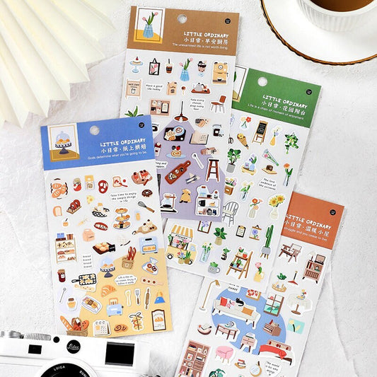 Daily Life Sticker Sheets |  Planner Stickers | Junk Journal | Die Cut Stickers