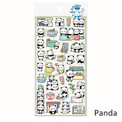 Nekoni Korean Cute Cat Dog Panda Seal Penguin Chipmunk Stickers | Kawaii Animal Planner Stickers Junk Journal Scrapbooking Collage Supplies