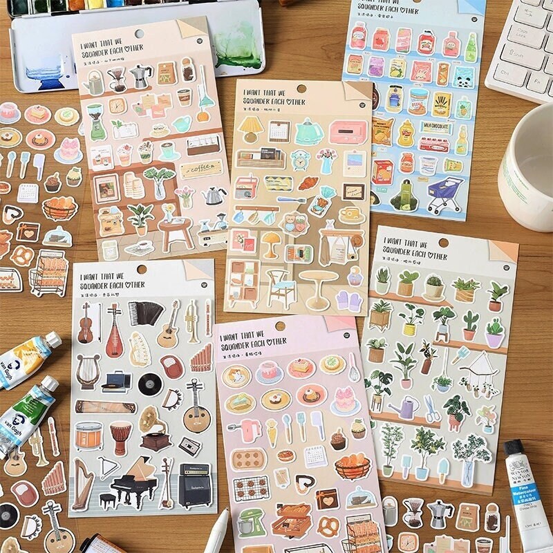 Daily Life Stickers /  Stickers / Planner Sticker Set / Junk Journal / Die Cut Stickers