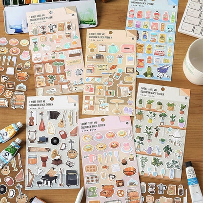 Daily Life Stickers /  Stickers / Planner Sticker Set / Junk Journal / Die Cut Stickers