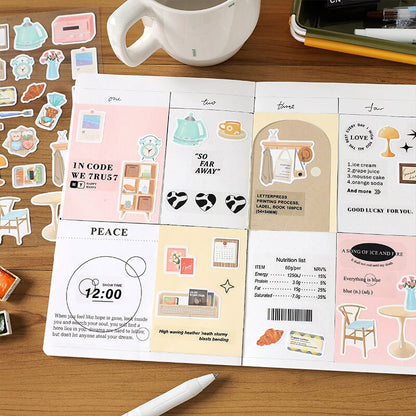 Daily Life Stickers /  Stickers / Planner Sticker Set / Junk Journal / Die Cut Stickers