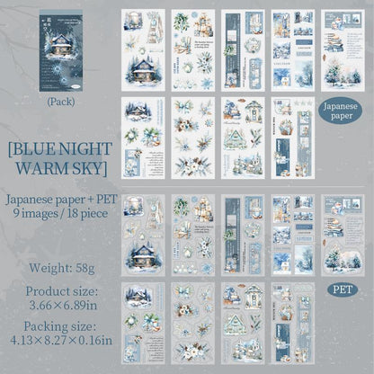 18 Sheets Cozy Winter Snow Sticker Book | Christmas Sticker Book | Planner Stickers for Junk Journal Scrapbooking Projects