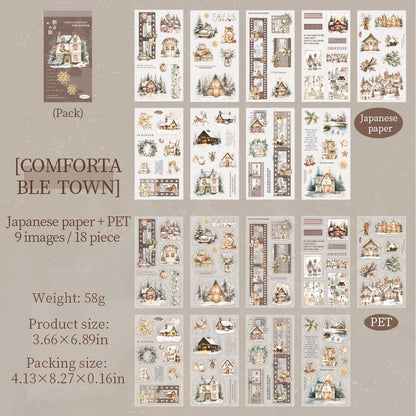 18 Sheets Cozy Winter Snow Sticker Book | Christmas Sticker Book | Planner Stickers for Junk Journal Scrapbooking Projects