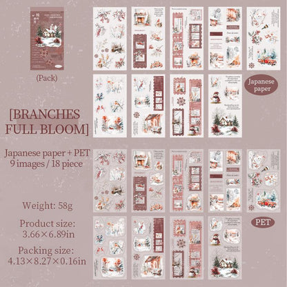 18 Sheets Cozy Winter Snow Sticker Book | Christmas Sticker Book | Planner Stickers for Junk Journal Scrapbooking Projects