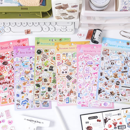 Weekend Grocery | Cute Daily Life Aesthetics Stickers | Kawaii Planner Decorative Stickers | Food Fashion | Journal Scrapbooking Supplies