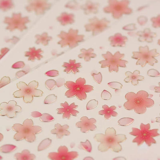 Suatelier Korean Sakura Flower Stickers | Planner Decorative Stickers | Bujo Junk Journal Collage Scrapbooking Supplies