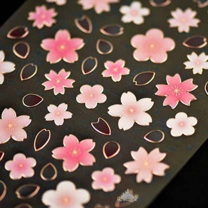 Suatelier Korean Sakura Flower Stickers | Planner Decorative Stickers | Bujo Junk Journal Collage Scrapbooking Supplies