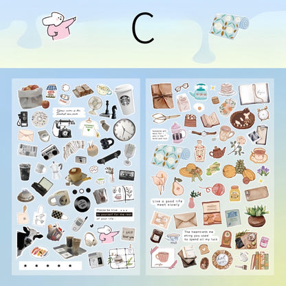 Weekend Grocery | Cute Daily Life Aesthetics Stickers | Kawaii Planner Decorative Stickers | Food Fashion | Journal Scrapbooking Supplies