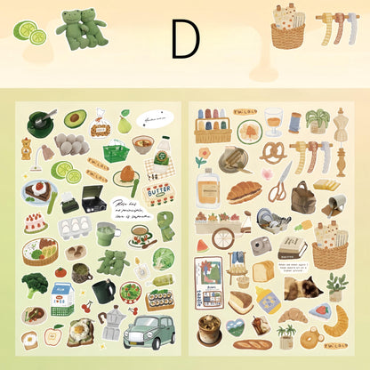 Weekend Grocery | Cute Daily Life Aesthetics Stickers | Kawaii Planner Decorative Stickers | Food Fashion | Journal Scrapbooking Supplies