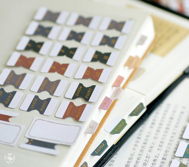 6 Sheets Gold Foiled Index Stickers | Bookmarks | Index Tabs | Sticker Book