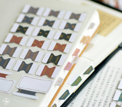 6 Sheets Gold Foiled Index Stickers | Bookmarks | Index Tabs | Sticker Book