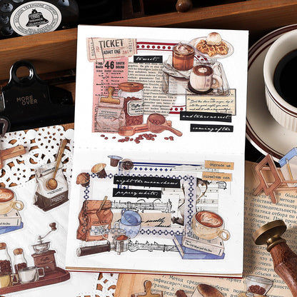 40pcs Retro Sticker Pack  /  Record Stickers / Coffe Stickers / Planner Sticker Set / Junk Journal / Die Cut Deco Stickers