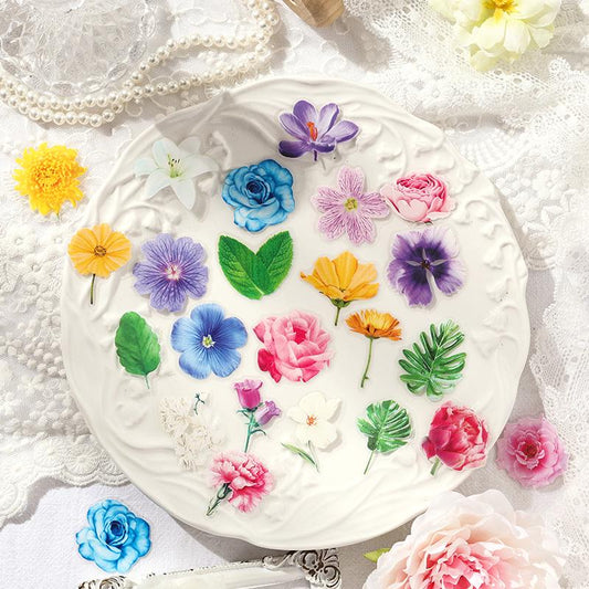 Leisurely Flower Language Stickers | Waterproof PET Decals for Planners, Bullet Journals, Junk Journals & Scrapbooking | Floral Stationery