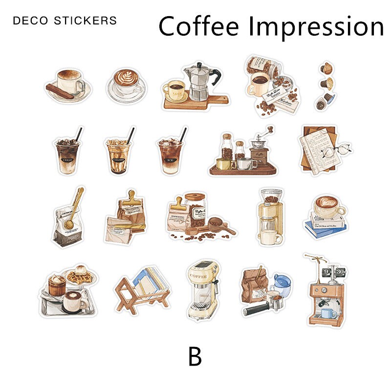 40pcs Retro Sticker Pack  /  Record Stickers / Coffe Stickers / Planner Sticker Set / Junk Journal / Die Cut Deco Stickers
