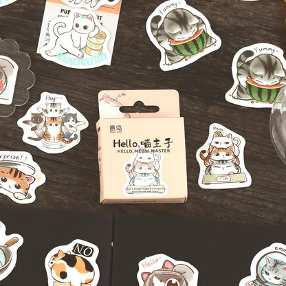 45pcs Cute Cat Sticker Pack | Junk Journal Stickers | Planner Sticker Set | Scrapbooking Kids Craft Supplies