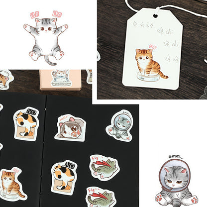 45pcs Cute Cat Sticker Pack | Junk Journal Stickers | Planner Sticker Set | Scrapbooking Kids Craft Supplies