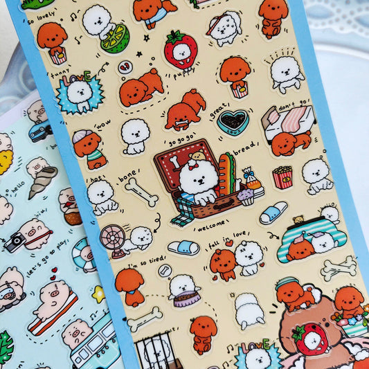 Nekoni Korean Cute Cat Dog Panda Pig Seal Sheep Stickers | Kawaii Animal Planner Stickers Junk Journal Scrapbooking Collage Supplies