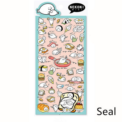 Nekoni Korean Cute Cat Dog Panda Pig Seal Sheep Stickers | Kawaii Animal Planner Stickers Junk Journal Scrapbooking Collage Supplies