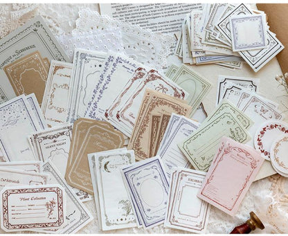 100pcs Vintage Material Paper Pack | Retro Junk Journal Kit | Lace Label Collage Material Pack Creative Journaling Scrapbooking Supplies