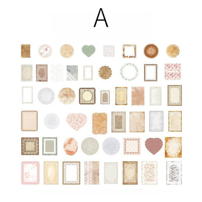 100pcs Vintage Material Paper Pack | Retro Junk Journal Kit | Lace Label Collage Material Pack Creative Journaling Scrapbooking Supplies