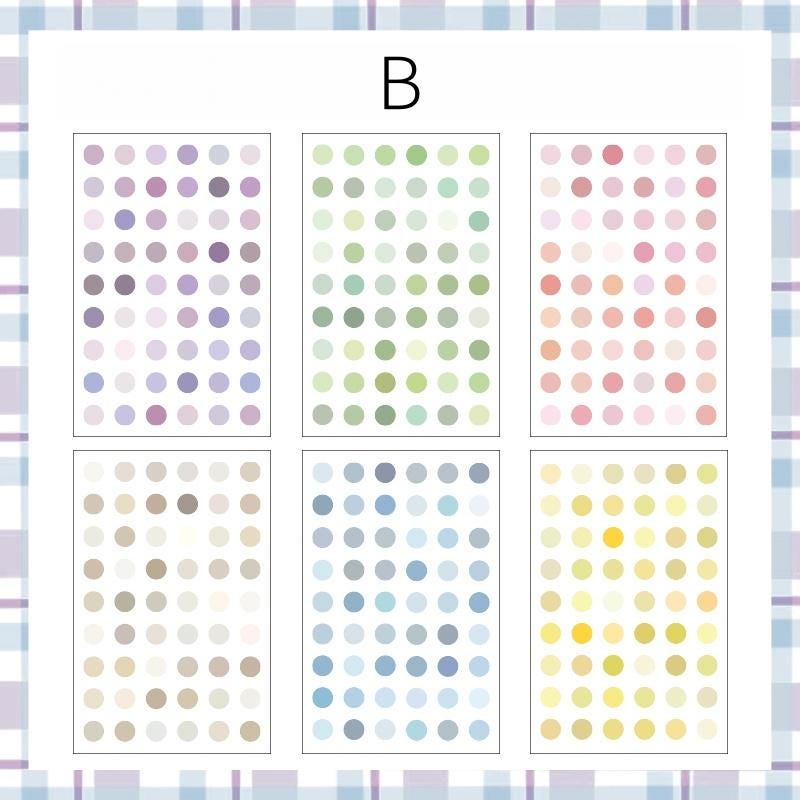 6pcs Colorful Dot Round Stickers | Must Have Stickers | Planner Basic Stickers | Bujo Collage Journal Accessories Supplies