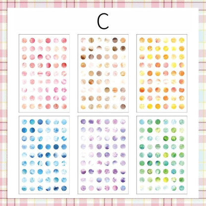 6pcs Colorful Dot Round Stickers | Must Have Stickers | Planner Basic Stickers | Bujo Collage Journal Accessories Supplies