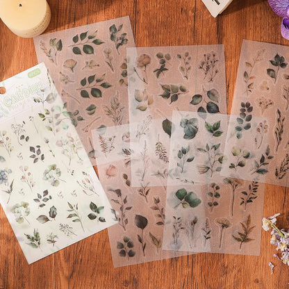 Grass Flower Ballad Vintage Sticker Pack | Flower Sticker | Nature Plants Planner Stickers | Junk Journal Aesthetic | Scrapbooking