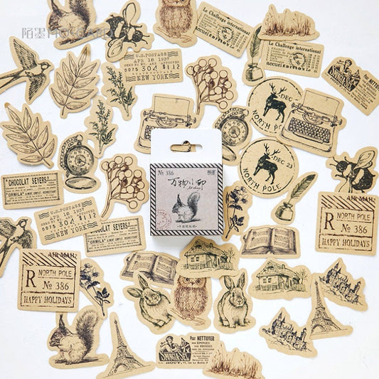 46pcs Vintage Kraft Nature Sticker Pack  / Vintage Goods Stickers / Bullet Journal Stickers / Planner Sticker Set