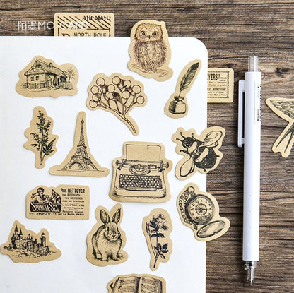 46pcs Vintage Kraft Nature Sticker Pack  / Vintage Goods Stickers / Bullet Journal Stickers / Planner Sticker Set